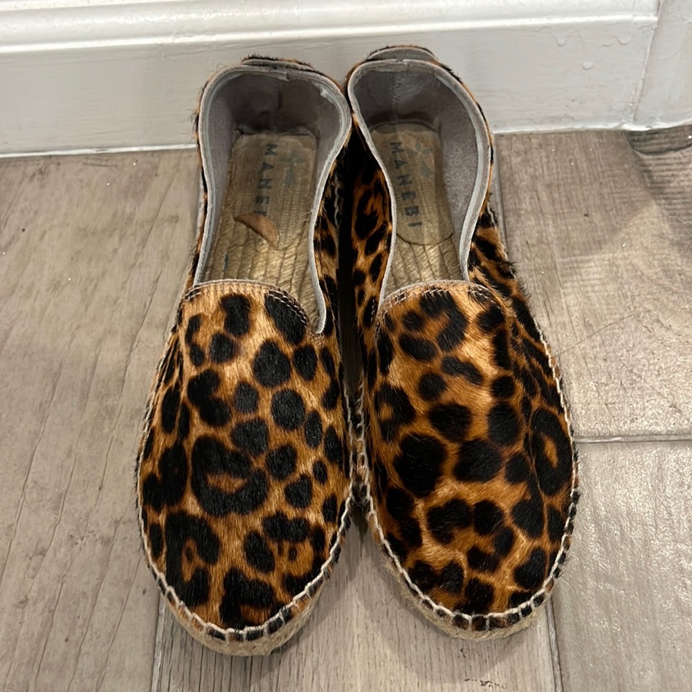 Manebi Leopard Pony Hair Espadrilles